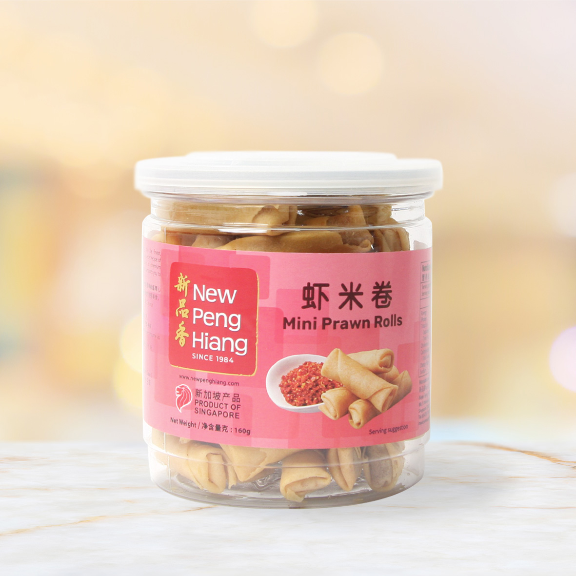 MINI PRAWN ROLLS 160G     香酥虾米卷（罐）